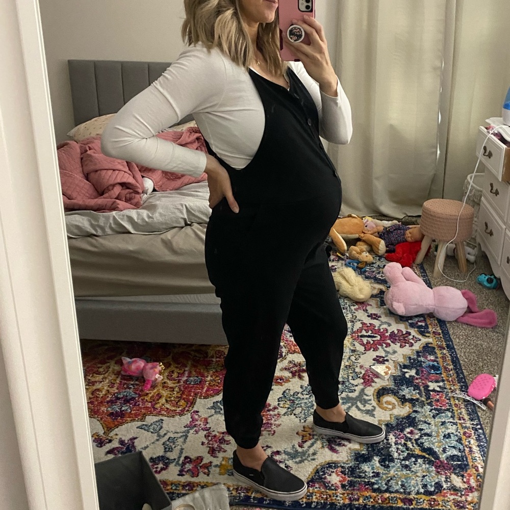 Maternity black overalls size small